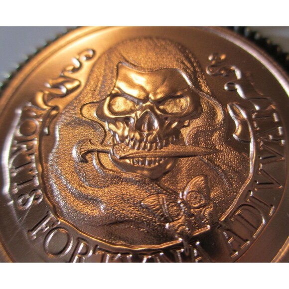 Fortune Favors the Brave-Fortis Fortuna Adiuvat-Copper High Relief Round/Pendant - Picture 2 of 7